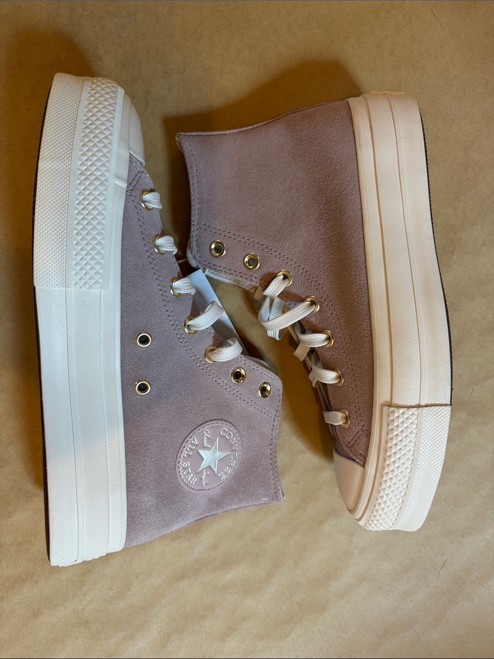 Converse High-Top suede Sneakers in Dusty Mauve